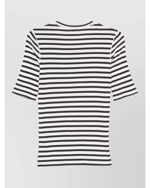 Closed Blue Striped Knit Sweater Crew Neck Ribbed