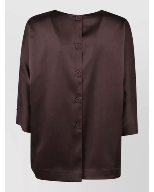 DR. HOPE Brown Button Back Blouse