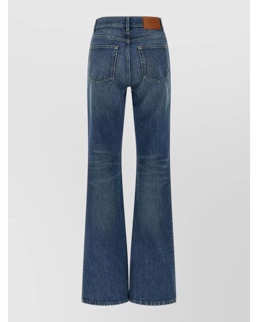Chloé Blue High Waist Palazzo Denim Trousers Belt Loops