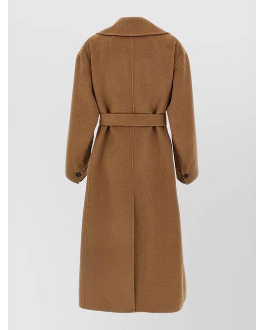 Max Mara Natural Cashmere Double-Breasted Long Coat