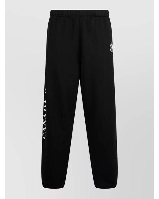 Canada Goose Black Cotton Jogger Trousers Tapered Leg Style for men