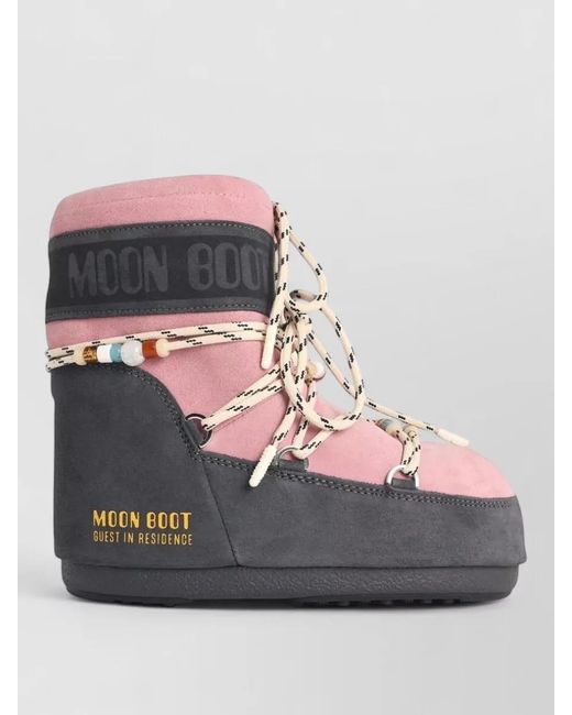 Moon Boot Gray Icon Low Ankle Boots Color Block