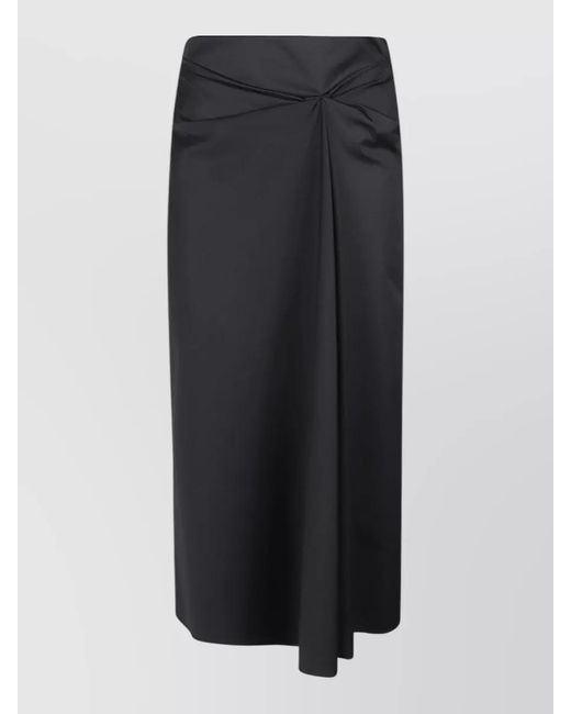 Max Mara Black Midi Skirt Draped Detail Design