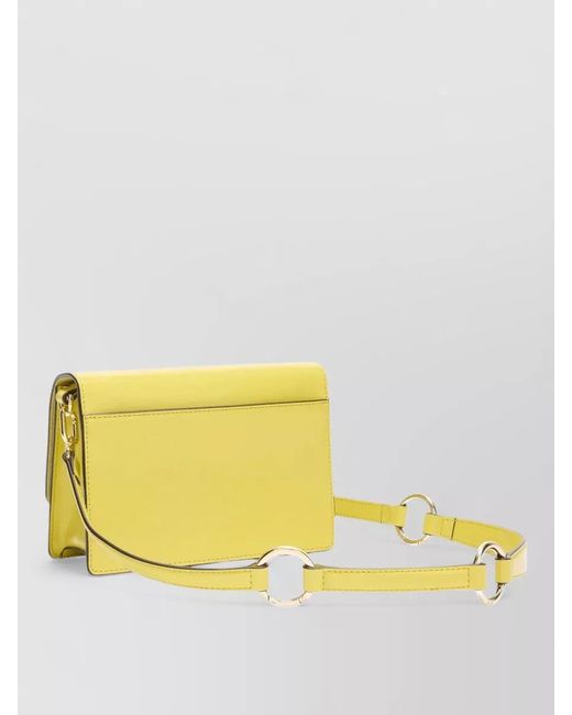 Furla Yellow Mini Crossbody Bag Structured Shape Adjustable Strap