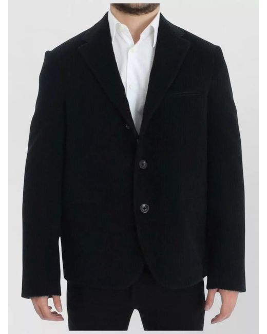 Dolce & Gabbana Blue Cotton Silk Ribbed Blazer for men