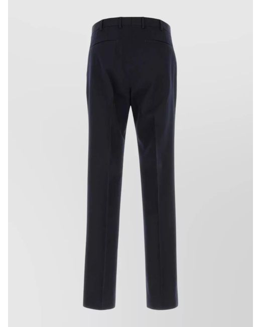 PT Torino Blue Wool Tailored Suit Pants Belt Loops for men