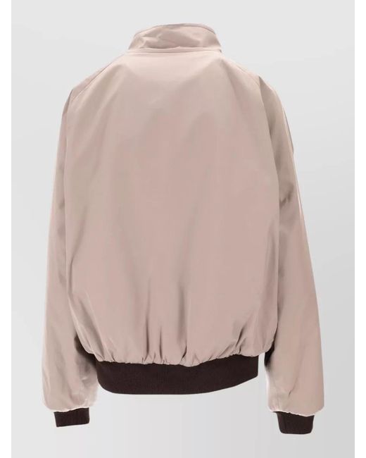 Miu Miu Brown Ribbed-Trim Reversible Bomber Jacket