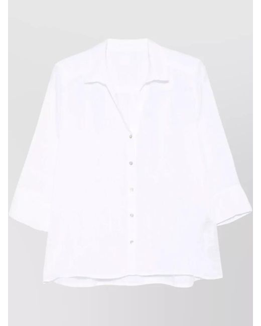 120% Lino White Linen Shirt