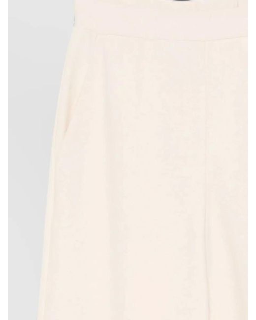 Semicouture Natural Coline Lounge Trousers Wide Leg Pockets