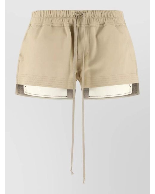 Rick Owens Natural Lamb Leather Short Shorts