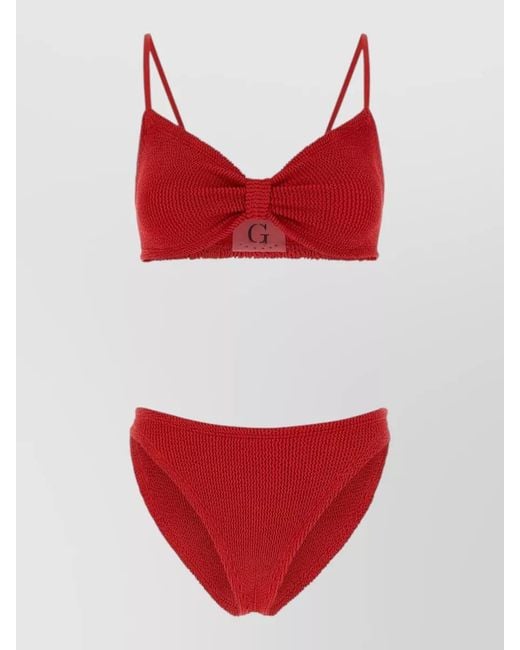 Hunza G Red Crinkle Bikini