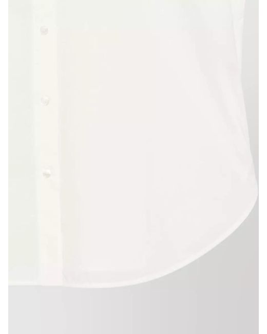 Woolrich White Cotton Oversized Sleeveless Poplin Shirt