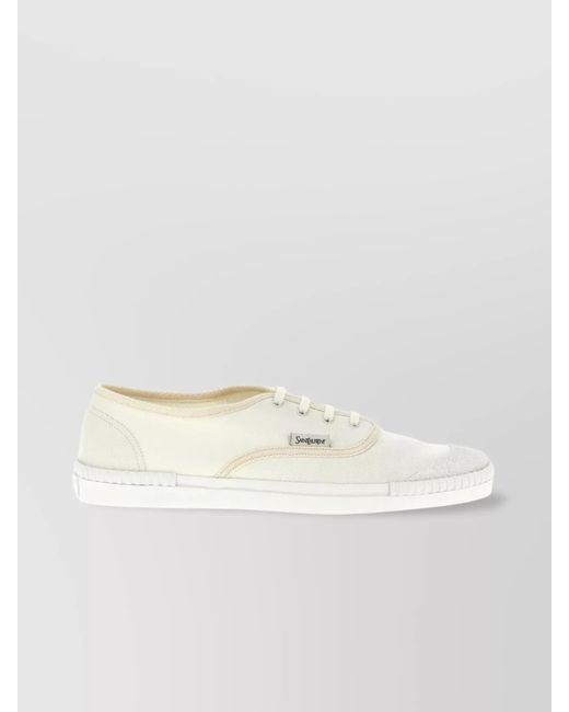Saint Laurent White Canvas Sneakers Low-Top Round Toe for men