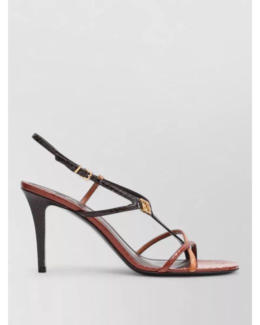 Fendi Pink Sandals Open Toe Slingback Strap Design