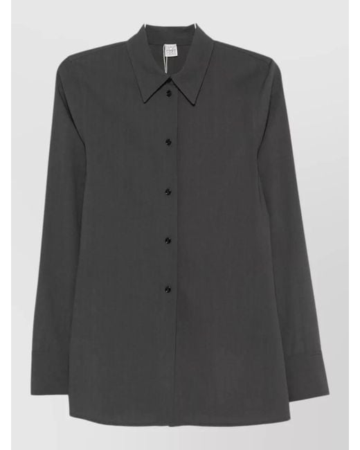 Totême Black Long-Sleeve Shirt