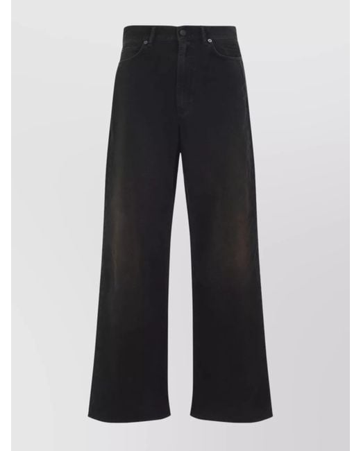 Acne Black Wide Leg Trousers Back Pocket