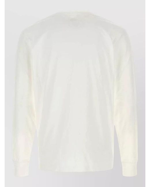 The North Face White Cotton Blend Crew Neck Long Sleeve T Shirt for men
