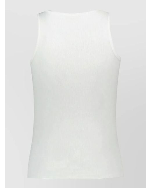 Vivienne Westwood White 90S Ribbed Scoop Neck Tank
