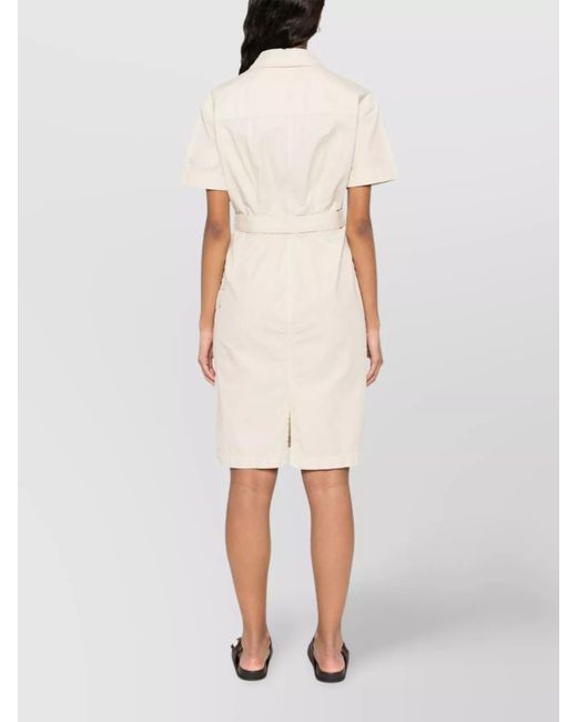Woolrich Natural Cotton Belted Shirt Dress