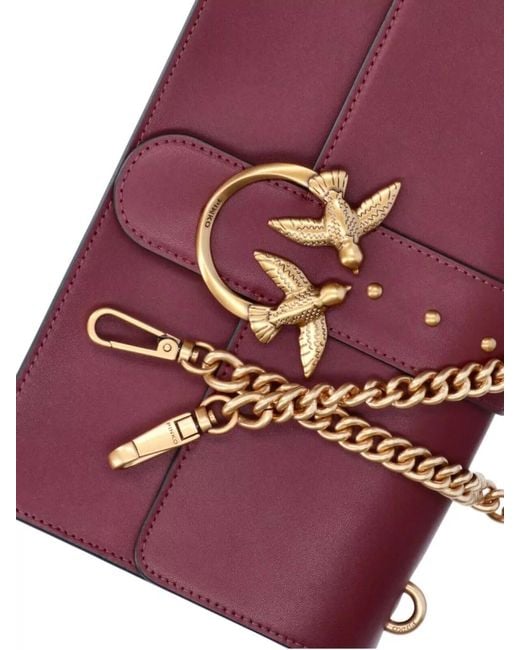 Pinko Purple Love Bag Leather Clutch Bag