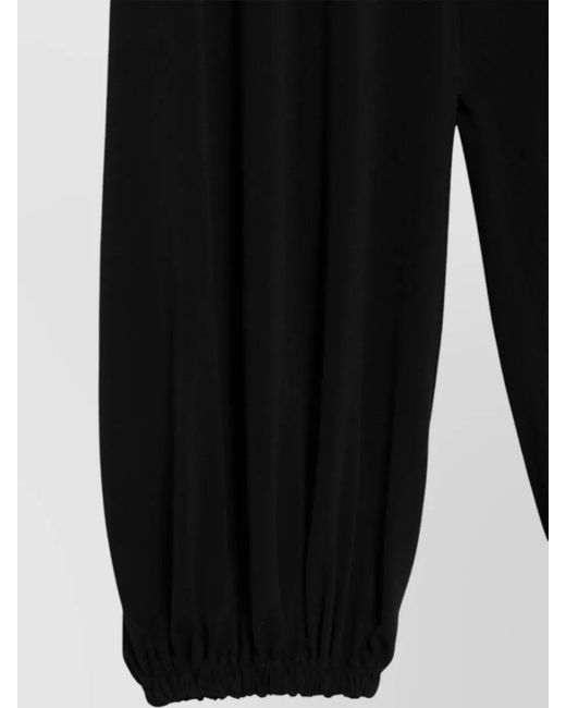 Emporio Armani Black Jersey Wide Leg Shorts Elasticated Waist