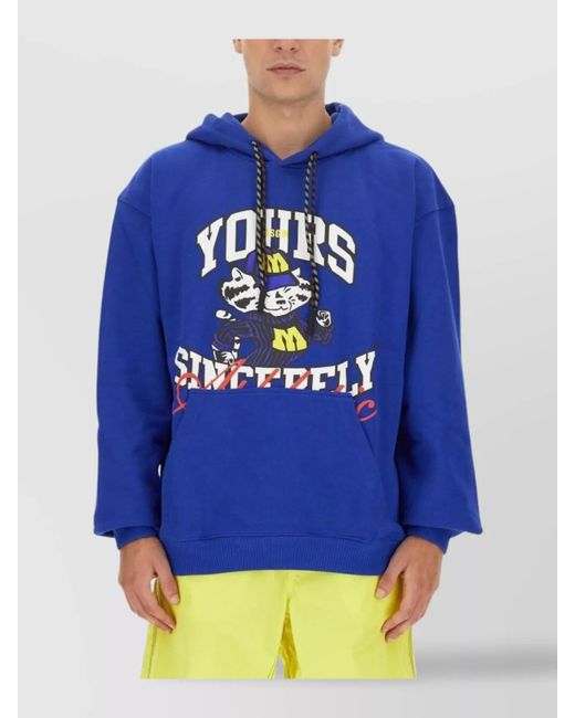 MSGM Blue Regular-Fit Hoodie for men