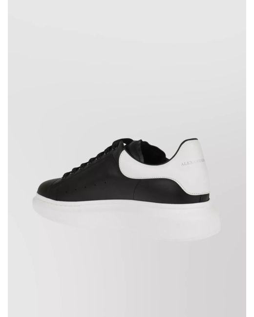 McQueen Black Leather Low-Top Sneakers for men