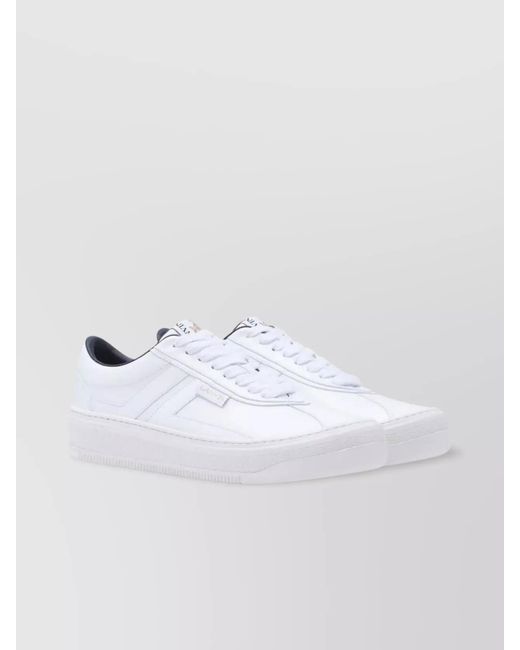 Lanvin White Leather Low-Top Sneakers for men