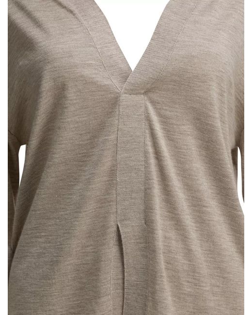 Sa Su Phi Multicolor Knitwear V Neck Long Sleeve Ribbed Edges