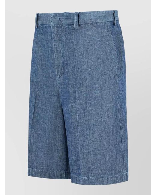 Jil Sander Blue Cotton Bermuda Shorts for men
