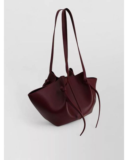 Yuzefi Purple Mochi Shoulder Bag Drawstring Knotted Straps