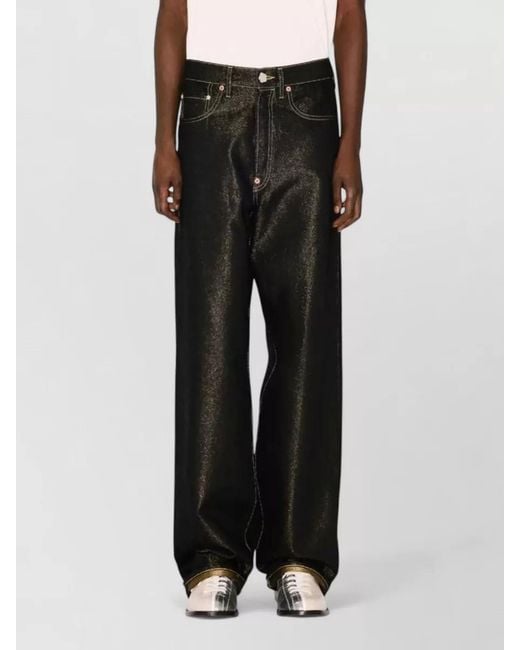 KENZO Gray Denim Wide-Leg Turn-Up Jeans for men