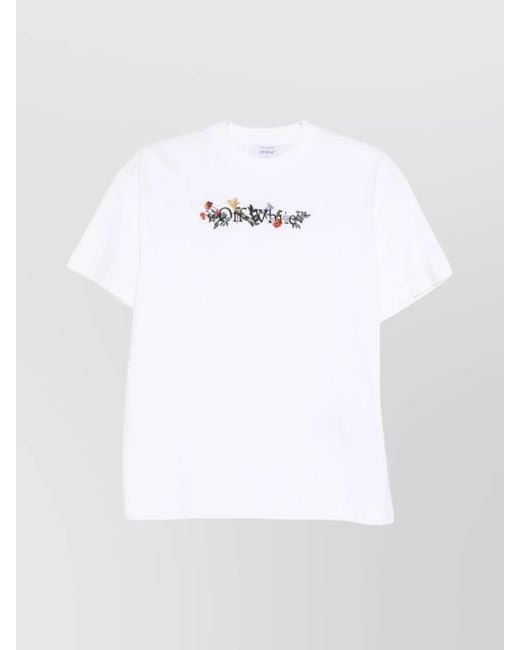 Off-White c/o Virgil Abloh White T-Shirt With A Colorfully Embroidered Logo