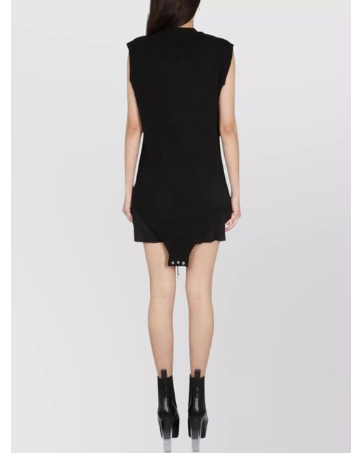 Rick Owens Black Cotton Sleeveless Tank Top