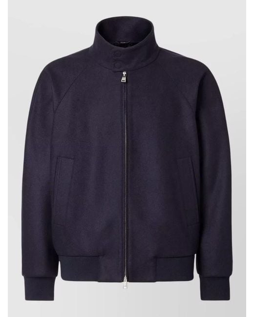 Fendi Blue Cashmere Bomber Jacket for men