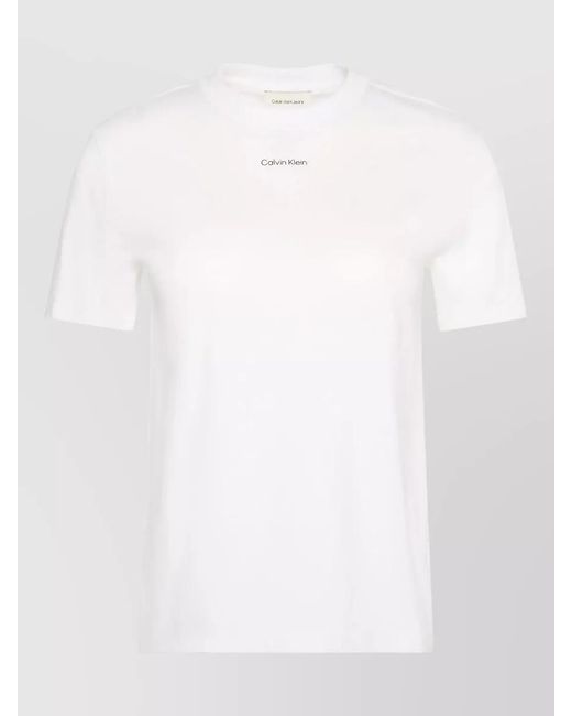 Calvin Klein White Short Sleeve Logo T Shirt Crew Neck