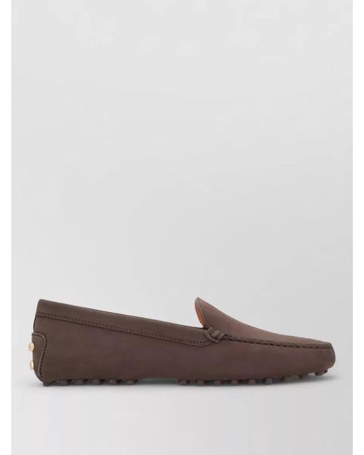 Tod's Multicolor Nubuck Moccasin Loafers Rubber Sole