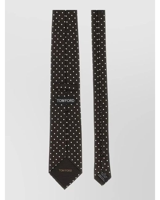 Tom Ford Black Silk Tie Polka Dot Pattern Design for men