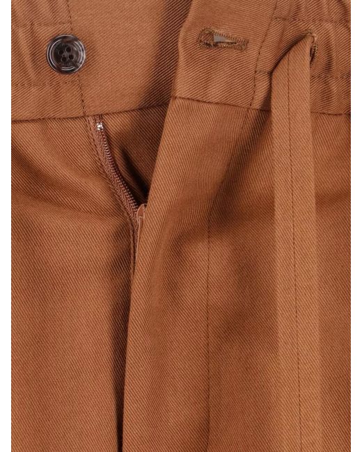 Valentino Brown Cotton Straight-Leg Trousers for men