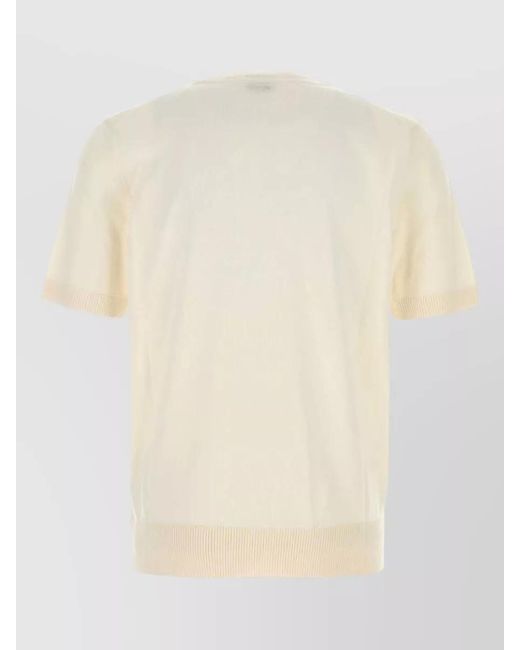 Boss Natural Cotton Sweater Short Sleeves Crew Neck for men