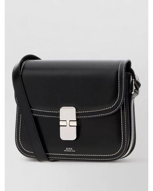 A.P.C. Black Small Grace Leather Crossbody Shoulder Bag