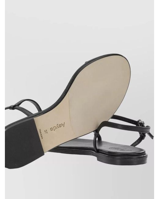 Aeyde Metallic Nettie Sandals Flat Sole Ankle Strap