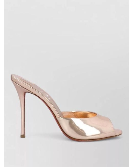 Christian Louboutin Pink Dolly Leather Mules Peep Toe Sole