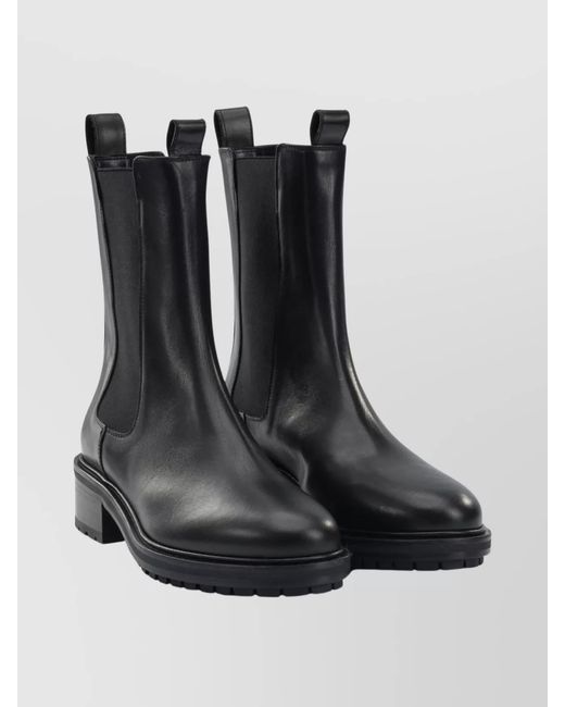 Aeyde Black Leather Chelsea Ankle Boots