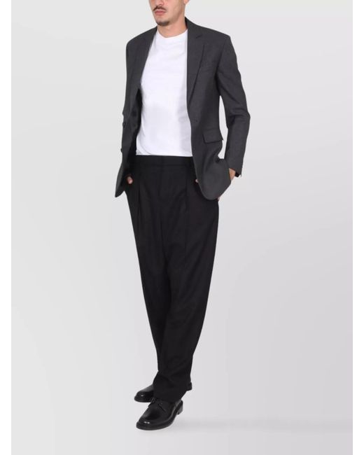 Aspesi Blue Single-Breasted Virgin Wool Blazer for men