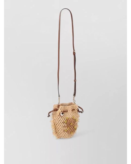 Anya Hindmarch White Raffia Shoulder Bag