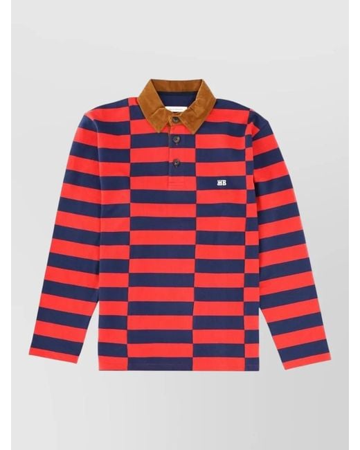 Wales Bonner Red City Cotton Regular-Fit Polo Shirt