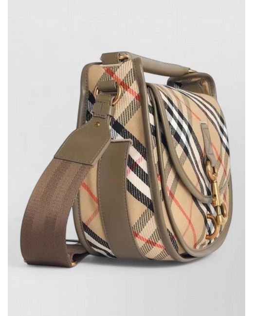 Burberry Metallic Checkered Crossbody Bag Adjustable Strap