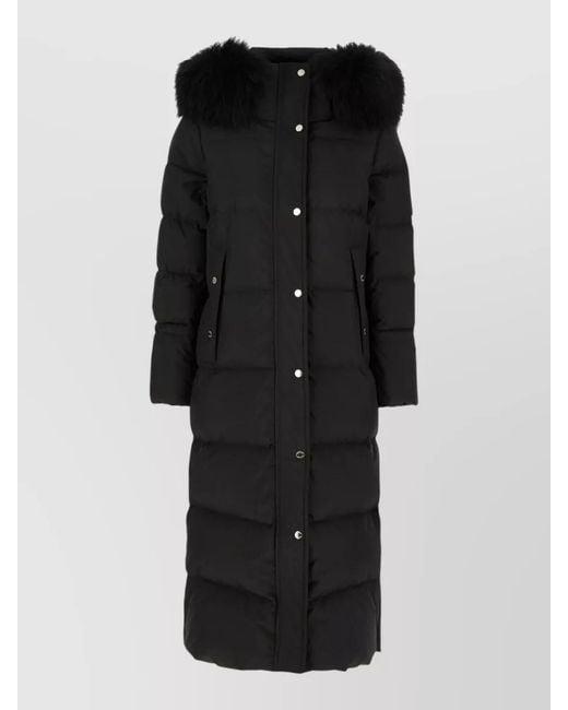 Moorer Black Polyester Breuil Down Jacket Faux Fur Hood