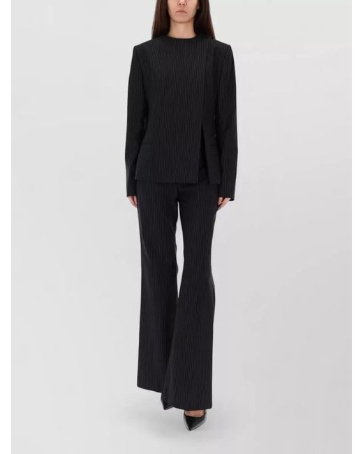 Courreges Black Pinstripe Blazer